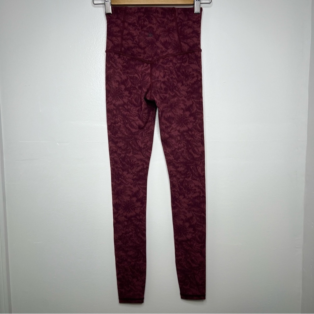 ATHLETA Maroon Printed Elation Textured Tight Leggings - Picture 6 of 6